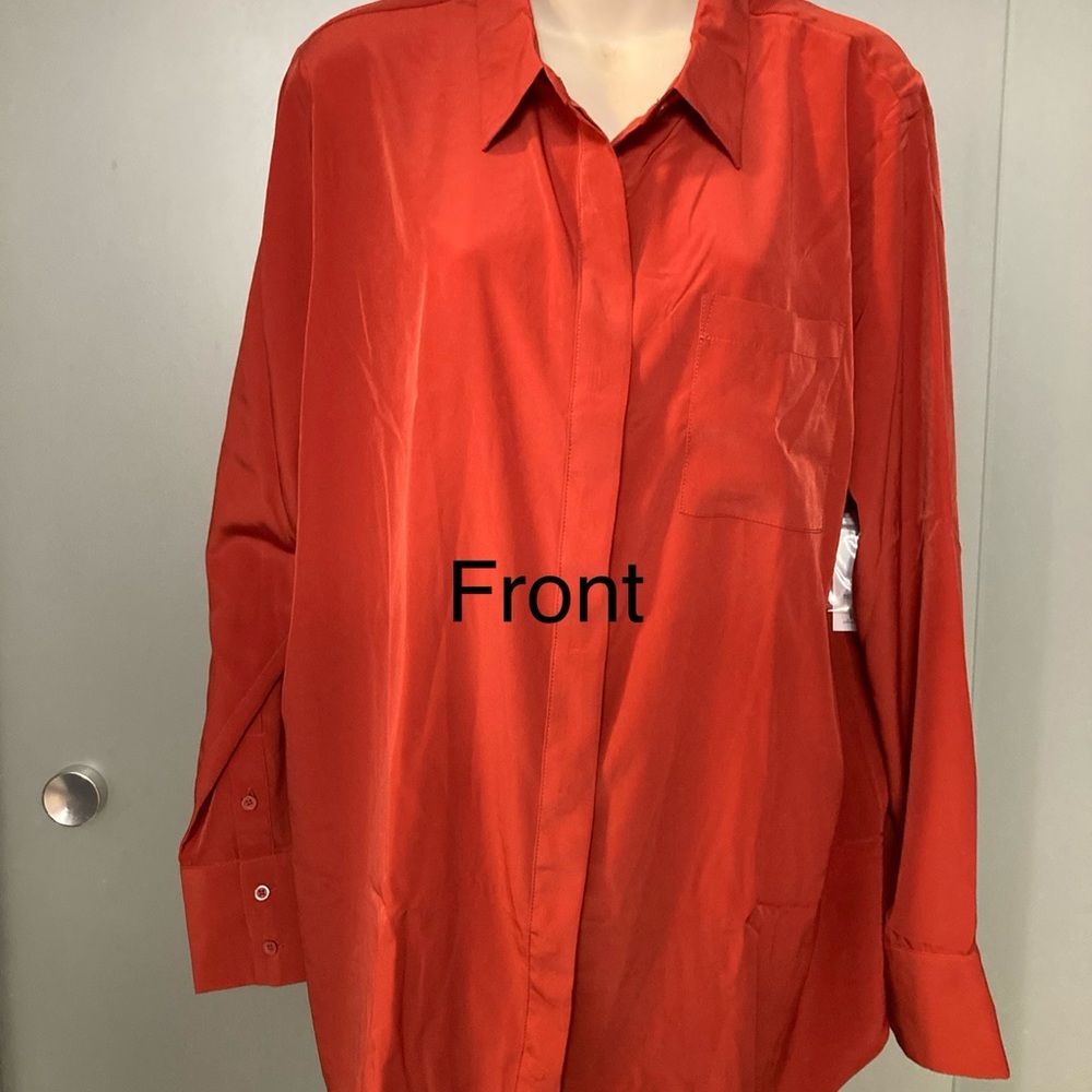 Nine West Vibrant rust Blouse